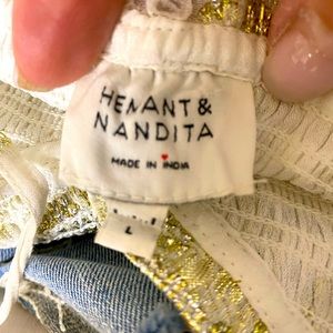 HEMANT & NANDITA, beautiful cream colored dress with gold embellishments